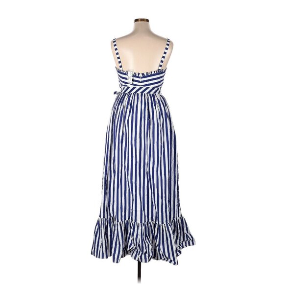 NWT J.Crew Striped Ruffle Maxi in White Deep Orchid Belted Cotton Tank Dress 14 - Picture 8 of 9